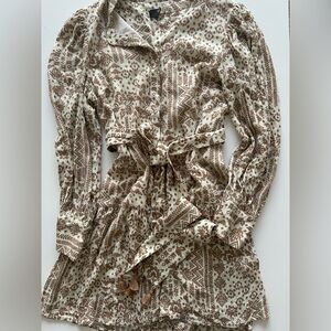 O.P.T | Chic Long Sleeve Patterned Dress